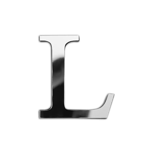 ZoTuoART Silber 20 cm große verdickte 3D Acryl Spiegelbuchstaben – kostenlose Kombination selbstklebende Spiegel – DIY Sicherheits Wandaufkleber Dekor - Buchstabe L von ZoTuoART