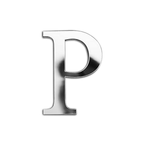 ZoTuoART Silber 20 cm große verdickte 3D Acryl Spiegelbuchstaben – kostenlose Kombination selbstklebende Spiegel – DIY Sicherheits Wandaufkleber Dekor - Buchstabe P von ZoTuoART
