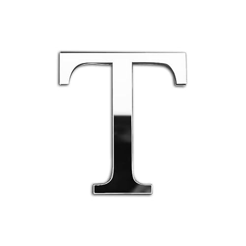 ZoTuoART Silber 20 cm große verdickte 3D Acryl Spiegelbuchstaben – kostenlose Kombination selbstklebende Spiegel – DIY Sicherheits Wandaufkleber Dekor - Buchstabe T von ZoTuoART