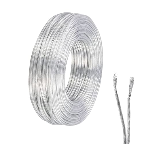 ZoZoMaiy 10 Meter Transparent Elektrokabel, 2 Kern Elektrischer Draht, PVC Flexible Kabel, Schlauchleitung, Außendurchmesser 3.8 mm, zum Einbau von Haushaltsgeräten mit Geringem Stromverbrauch von ZoZoMaiy