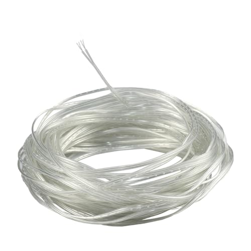ZoZoMaiy 15M PVC Transparent Elektrokabel 2-Adrig Durchsichtige Leitung 28AWG Schlauchleitung Stromkabel Außendurchmesser 1.6 * 3.2mm Für Leuchten Lichtkette von ZoZoMaiy