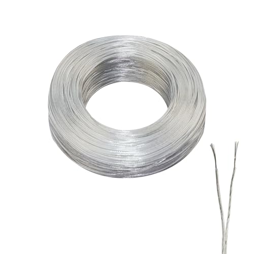 ZoZoMaiy 2 Adrig Kabel Transparent Schlauchleitung 20M PVC Flexible Kabel Durchsichtig 24AWG Transparent Elektrokabel Durchmesser 1,8 * 3,6mm Für Beleuchtung, Lichterketten von ZoZoMaiy