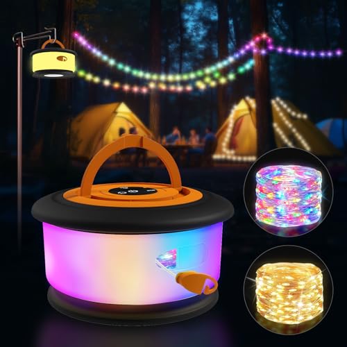 Camping String Lights,2 in 1 Upgraded 32.8FT Rechargeable Tent Lights String with 19 Lighting Modes,Quick Storage Camping Lights,Portable LED Lamp for Bedroom Yard Decor Christmas Camping Essentials Camping String Lights,2 in 1 Upgraded 32.8FT Rechargeable Tent Lights String with 19 Lighting Modes,Quick Storage Camping Lights,Portable LED Lamp for Bedroom Yard Decor Christmas Camping Essentials von Zocelight