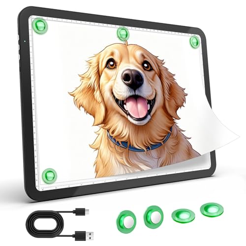 Zocelight Rechargeable A3 Light Box for tracing,Diamond Art Light Board with 4 Magnets,Wireless Light Pad for Diamond Painting von Zocelight
