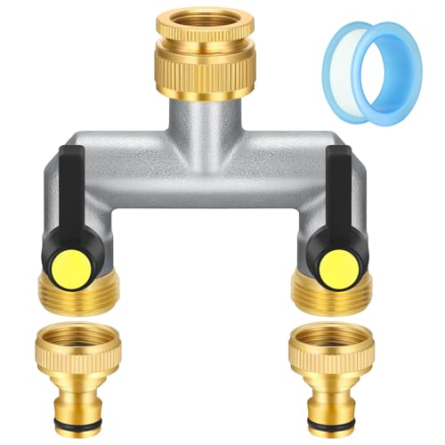 Zocipro 2-Wege Wasserhahn Wasserverteiler, Wasserverteiler 2fach mit Verlängerter Griff, 2 Wege Verteiler Wasser 3/4 Zoll Vernickelt Messing mit individuellem Absperrhähnen für Geräte/Gartenschläuche Zocipro 2-Wege Wasserhahn Wasserverteiler, Wasserverteiler 2fach mit Verlängerter Griff, 2 Wege Verteiler Wasser 3/4 Zoll Vernickelt Messing mit individuellem Absperrhähnen für Geräte/Gartenschläuche von Zocipro