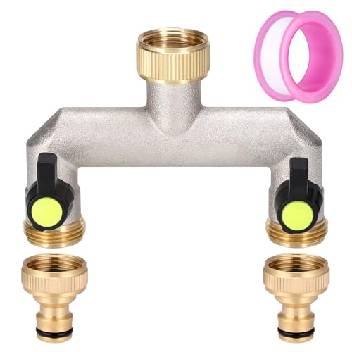 Zocipro 2-Wege Wasserhahn Wasserverteiler aus Messing, für 2 Geräte/Gartenschläuche, 2 Wege Verteiler Wasser 3/4 Zoll mit Kugelhahn zum Einstellen und Absperren des Wasserflusses Zocipro 2-Wege Wasserhahn Wasserverteiler aus Messing, für 2 Geräte/Gartenschläuche, 2 Wege Verteiler Wasser 3/4 Zoll mit Kugelhahn zum Einstellen und Absperren des Wasserflusses von Zocipro