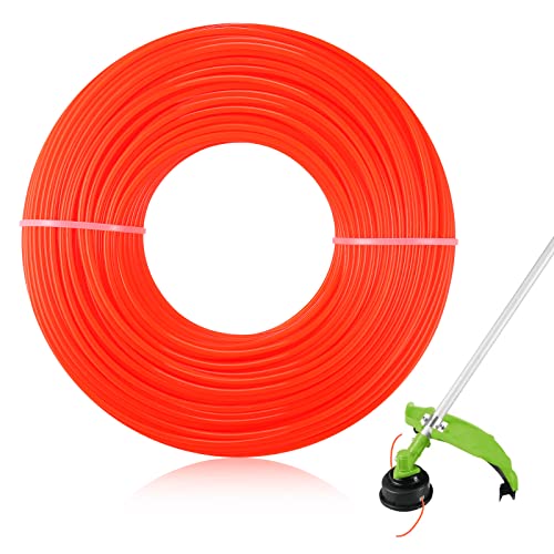 Zocipro Rasentrimmer Faden 2,4 mm x 100m, Nylon Mähfaden, Trimmerfaden für Rasentrimmer, Freischneider Schnur Round für Park Garden Yard Rasen Gras,Orange von Zocipro