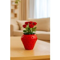 Erdbeervase, Dekorative Vase, Blumenvase, Keramikvase, Wohnaccessoire, Geschenkidee, Fruchtvase, Bunte Dekoration, Geschenk Für Mama von ZodiArtElvira