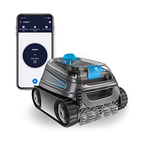 Automatischer Poolroboter Zodiac CNX 40 iQ, bis zu 12x6 m, reinigt Boden, Wände und Wasserlinie. App-Steuerung, Fernbedienung und Liftsystem. Inkl. 18 m Kabel und Transportwagen von Zodiac