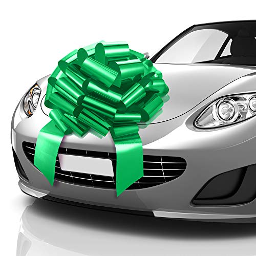 Zoe Deco Große Autoschleife (grün, 58,4 cm) Runde Form Geschenkschleifen Riesige Schleife für Auto Geburtstag Autoschleifen Geschenke Weihnachtsschleifen Autos Geschenkverpackung von Zoe Deco