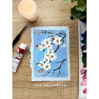 Original Apfelblüten-Gouachegemäldemichigan State Flower Art | 13 X 18 cm Original Apfelblüten-Gouachegemäldemichigan State Flower Art | 13 X 18 cm von ZoeArtGarden