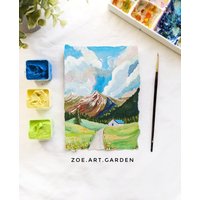 Gelatine Himmel Gouache Malerei Landschaft Kunst Druck, 13x18 Gelatine Himmel Gouache Malerei Landschaft Kunst Druck, 13x18 von ZoeArtGarden