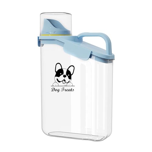 Hundefutter Aufbewahrung 2.8L Tierfutterbehälter Luftdichte Hundefutter Vorratsbehälter Wasserdichter Trockenfutter Aufbewahrung Futteraufbewahrung Für Hunde Bpa-Freier Kunststoff, Transparent,Blau von ZoeQide