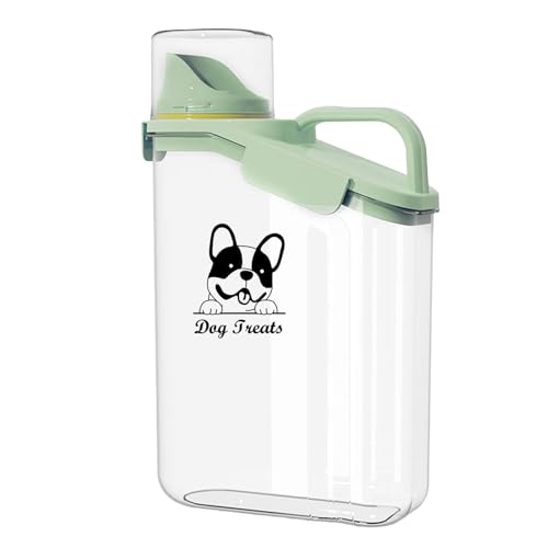 Hundefutter Aufbewahrung 2.8L Tierfutterbehälter Luftdichte Hundefutter Vorratsbehälter Wasserdichter Trockenfutter Aufbewahrung Futteraufbewahrung Für Hunde Bpa-Freier Kunststoff, Transparent,Grün von ZoeQide
