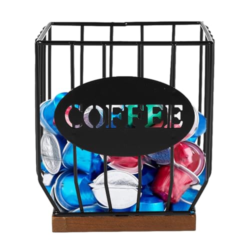 Kaffeepads Aufbewahrung K-Tassen-und Kaffee Regal Organizer mit Großem Fassungsvermögen, Aufbewahrung Korb für Kaffeepads oder Instantkaffee,Vorratsbecher Original Kapsel-Kaffeefilter 16×12×17cm von ZoeQide