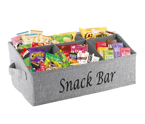 Süßigkeiten Aufbewahrungsbox,Snack-Organizer aus Stoff mit Griff Snackbehälter mit 6 Fächern Separate Aufbewahrung Küchen Aufbewahrungsboxen Aufbewahrung in der Snackbar Regale auf dem Tisch Schwarz von ZoeQide