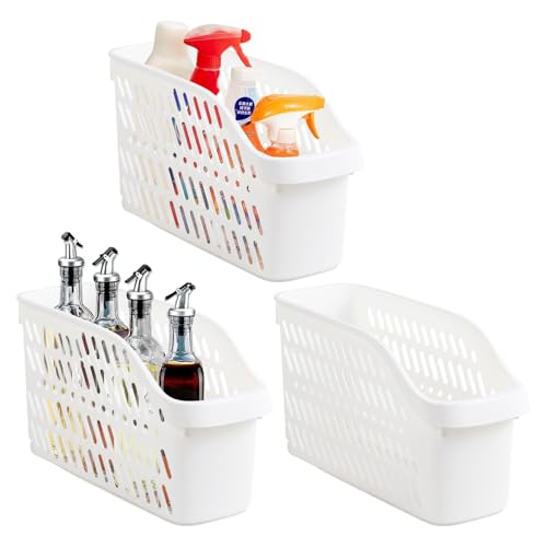 Under Sink Organizer 3-Pack with Wheels, Badschrank Organizer Badezimmer Storage Schrank, Spülenunterschrank Organicer, Multi-Purpose Plastic Cabinet Organicer Under Counter Pantry Storage Box von ZoeQide