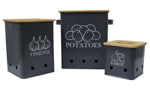 ZoeQide Kartoffel Aufbewahrungsbox 3er Set Kartoffel Zwiebel Knoblauch Aufbewahrung,Zwiebelbox Gemüsebox stapelbar Kartoffelbox Zwiebel Aufbewahrung Kartoffelkorb Obstbehälter Frischhaltedose Schwarz ZoeQide Kartoffel Aufbewahrungsbox 3er Set Kartoffel Zwiebel Knoblauch Aufbewahrung,Zwiebelbox Gemüsebox stapelbar Kartoffelbox Zwiebel Aufbewahrung Kartoffelkorb Obstbehälter Frischhaltedose Schwarz von ZoeQide