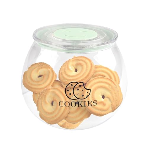 ZoeQide Keksdose Kunststoff mit Deckel – Luftdichte Vorratsdosen für Kekse, Snacks, Bonbons & Nüsse – Transparente Aufbewahrungsbox mit Gummiring, BPA-frei, 2 L von ZoeQide