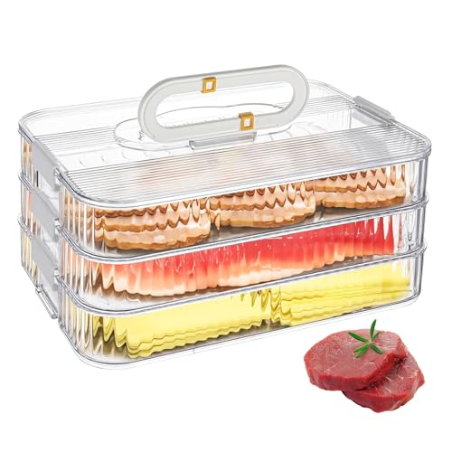 ZoeQide Kühlschrank Aufbewahrungsbox 3-lagig mit Deckel – Stapelbare Frischhaltedose für Fleisch, Käse & Aufschnitt – Luftdichte Vorratsdose für Kühlschrank aus Kunststoff, durchsichtig ZoeQide Kühlschrank Aufbewahrungsbox 3-lagig mit Deckel – Stapelbare Frischhaltedose für Fleisch, Käse & Aufschnitt – Luftdichte Vorratsdose für Kühlschrank aus Kunststoff, durchsichtig von ZoeQide