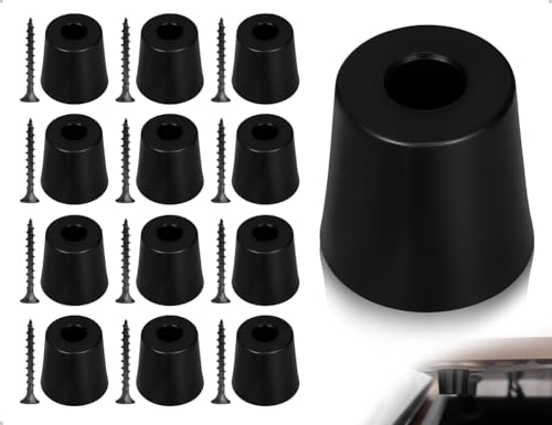 ZoeTekway 12 Stück Gummifüße,Schraubfeste Gummipuffer,rutschfeste Schrankfüsse,Klein Möbelschutz mit Schrauben,verwendet für Die Meisten Möbelgeräte(Schwarz,Rund) von ZoeTekway