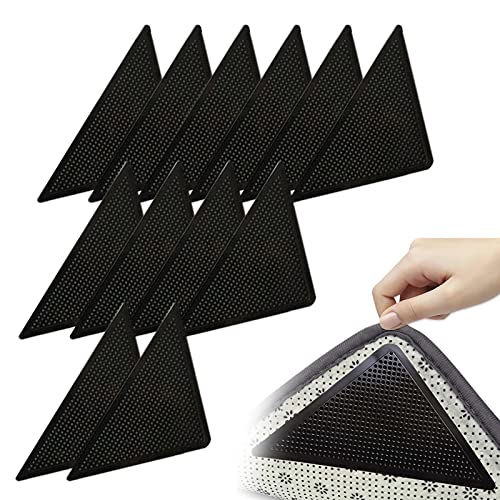 ZoeTekway 12 Stück Triangle Anti-Rutsch-Matte für Teppich, Anti-Curling-Teppich-Matte, waschbare Anti-Rutsch-Matte, wiederverwendbar, Starke Haftung, für Keramikböden, Holzböden, Hotels von ZoeTekway