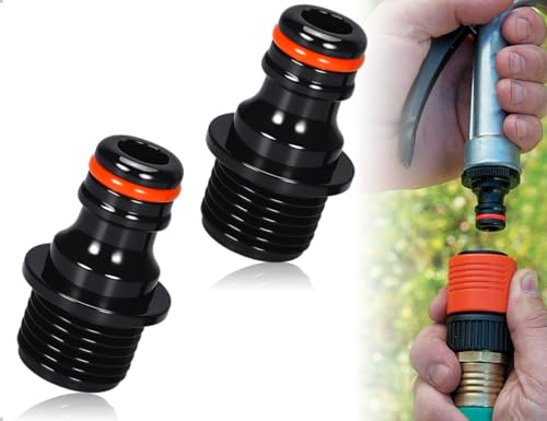 ZoeTekway 2 Stück Gartenschlauch Schnellkupplung,G1/2 Aussengewinde Schnellkupplung Nippel,Kunststoff Wasserhahn Adapter,Bewässerungswerkzeug,verwendet für Zuhause,Schule(Schwarz) von ZoeTekway