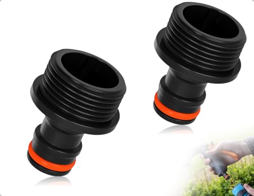 ZoeTekway 2 Stück Hahnverbinder,3/4 Zoll Aussengewinde Hahnstück,Kunststoff Schlauch Gewinde Verschraubung Adapter,verwendet für Zuhause,Büro,Schule,Garten(Schwarz) von ZoeTekway