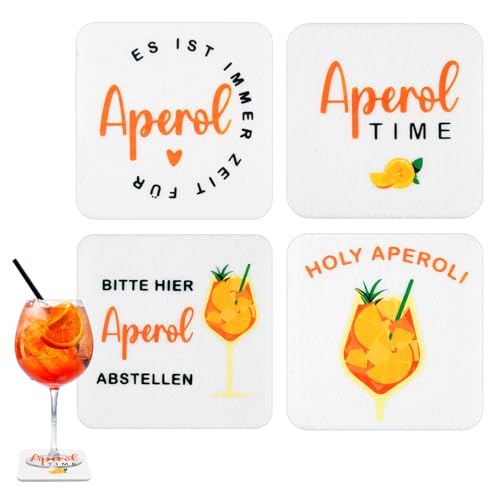 Aperol Untersetzer, 4 Stück Lustige Getränkeuntersetzer mit Sprüchen Aperoli Geschenk für Aperolliebhaber Aperol Tischdeko für Cocktail Trinkgläser Aperol Untersetzer, 4 Stück Lustige Getränkeuntersetzer mit Sprüchen Aperoli Geschenk für Aperolliebhaber Aperol Tischdeko für Cocktail Trinkgläser von ZoeWei