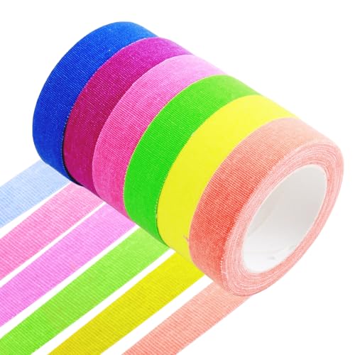 Neon Klebeband, 6 Rollen Fluoreszierendes Leuchtklebeband Schwarzlicht Klebeband Leuchtendes Gaffers Tape für Partydeko Halloween Handwerk (5m x 1,5cm) von ZoeWei