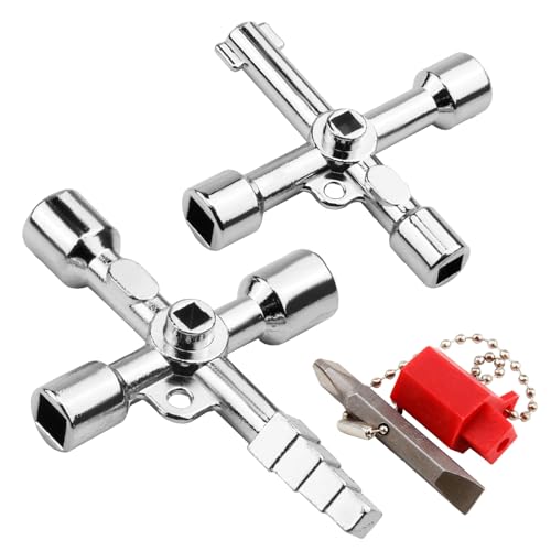 Universalschlüssel Schaltschrankschlüssel, 2 Stück 4 Kant Schlüssel Wasserhahn SchlüSsel 4 Wege Kreuzschlüssel DreikantschlüSsel für Wasser, Strom, Stromzähler, Aufzüge Universalschlüssel Schaltschrankschlüssel, 2 Stück 4 Kant Schlüssel Wasserhahn SchlüSsel 4 Wege Kreuzschlüssel DreikantschlüSsel für Wasser, Strom, Stromzähler, Aufzüge von ZoeWei