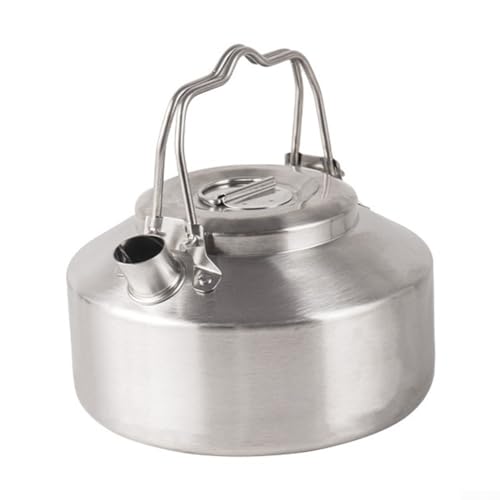 304 Mini Edelstahl Tragbarer Wasserkocher Camping Outdoor Wasserkocher Kochen Kaffeekanne 1L von Zoegneer