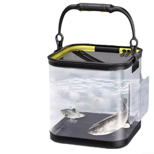 Angelwassereimer mit 5 m Seil, faltbares und tragbares Design, verdicktes PVC-Material, erhältlich in mehreren Größen 5L/8L/10L/13L für Camping und Angeln (C) von Zoegneer
