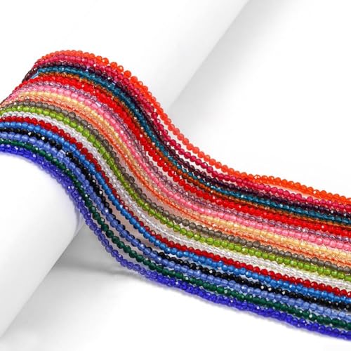 DIY Jewelry Essentials 2 mm flache Perlenschnur für handgefertigte Armbänder und Halsketten mit Seltenerdglas (dunkelblau) von Zoegneer