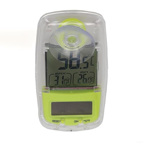 Digitales Thermometer für den Innen- und Außenbereich, mit Solarenergie, einfache Installation mit Saugnapf von Zoegneer