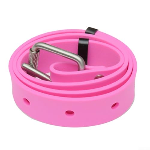 Diving Weight Belt, 1.3M Cutable Scuba Silicone Diving Weight Belt Stainless Steel Buckle Diving Weight Strap Freediving, White (Pink) von Zoegneer