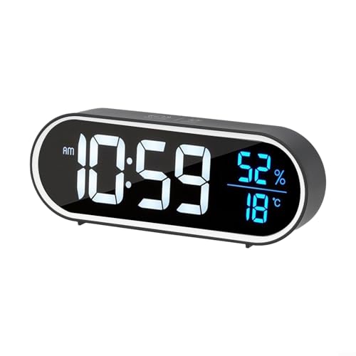 Dual-Wecker, LED-Uhr mit Schlummerfunktion und Sprachsteuerung, Speicherfunktion (schwarz) von Zoegneer