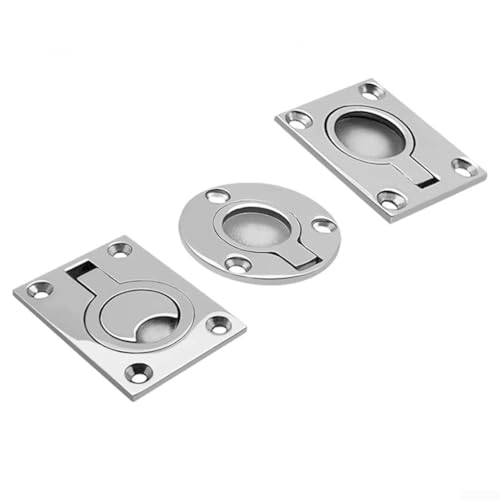 Edelstahlriegel und Ziehgriff für bequemen Zugang zu Bootsluken und Schränken (48 x 38 mm) von Zoegneer