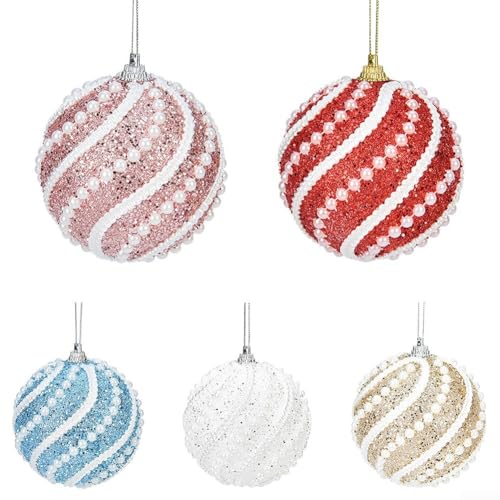 Einzigartige 8 cm Schaumstoff-Kugel, Ornament für Weihnachtsbaumschmuck und Hochzeitsdekoration (5 Stück/Set) von Zoegneer