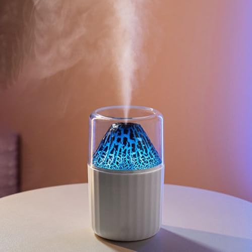 Energieeffizienter USB-Luftbefeuchter mit Flammensimulation und Aroma-Diffusor, schafft gemütliche Umgebungen (weiß) von Zoegneer