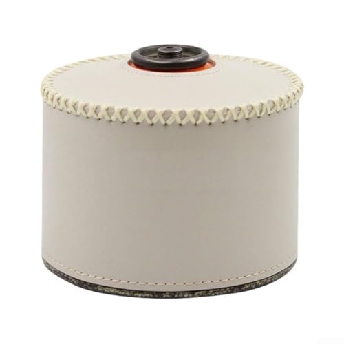 Gaskanisterabdeckung für den Außenbereich mit atmungsaktivem Kunstleder und Retro-Design für dauerhaften Schutz und sichere Verwendung in verschiedenen Umgebungen (kurz, beige, 230 ml) von Zoegneer