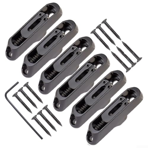 Guitar Setup Essentials 6 Pcs Individual Bridge Sättel Saitenhalter für E-Gitarren mit Installationssatz (schwarz) von Zoegneer