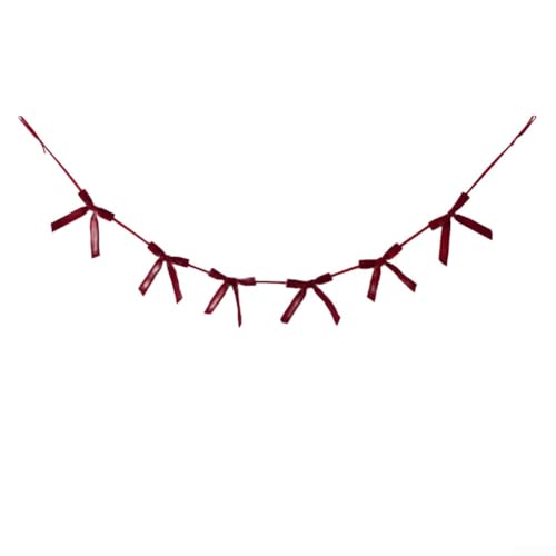 Holiday Velvet Bow Banner für Weihnachten für Partys und Heimdekoration mit klassischem Look (Burgunderrot) von Zoegneer