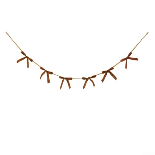 Holiday Velvet Bow Banner für Weihnachten für Partys und Heimdekoration mit klassischem Look (heller Kaffee) von Zoegneer