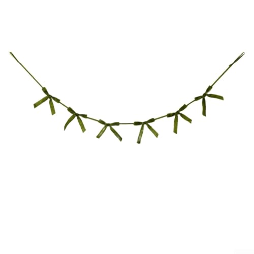 Holiday Velvet Bow Banner für Weihnachten für Partys und Heimdekoration mit klassischem Look (hellgrün) von Zoegneer