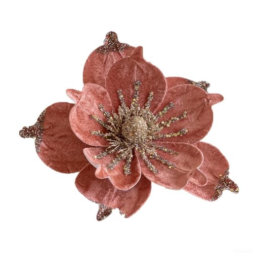 Künstliche Magnolie Weihnachten Picks für Baumdekoration, Stoff Magnolie Blumen Ornamente zur Verbesserung der Urlaubsatmosphäre und saisonalen Arrangements (Rosa) von Zoegneer