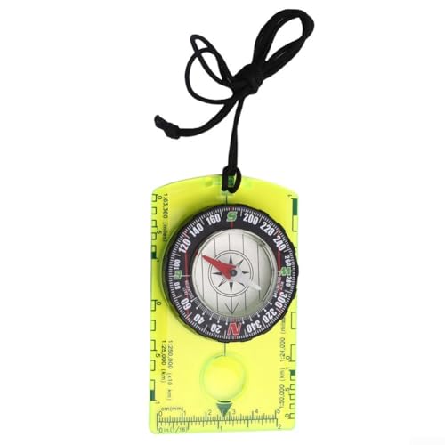 Orientierungslauf für Kompass mit 360 Grad drehbarer Lünette und Linealskala für genaue Richtungsführung in Wildnis und Campingausflügen (grün) von Zoegneer