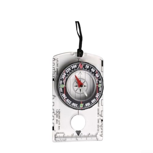 Orientierungslauf für Kompass mit 360 Grad drehbarer Lünette und Linealskala für genaue Richtungsführung in Wildnis und Campingausflügen (transparent) von Zoegneer