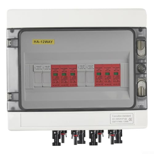 PV-Anschlussbox, Solar-Anschlussdose DC 2 Strings 8/12 Module 2 In 2 Out Schutz PV-System IP65(DC 2-String 12M T2 1000V) von Zoegneer