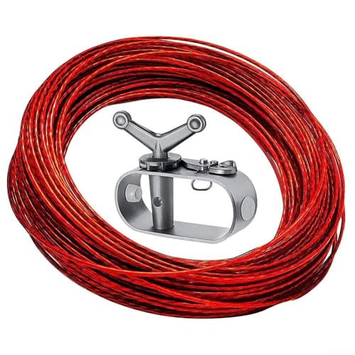 Pool-Abdeckungs-Winde-Kabel, Aluminiumlegierung und Plastikwinde mit Kabel für Pool-Schutz (29m) von Zoegneer